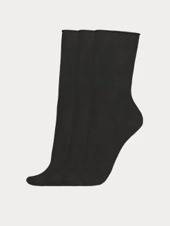 BAMBOO COMFORT TOP nilkkasukat, 3 paria - musta