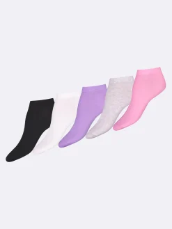 COTTON BASIC SNEAKER sukat, 5 paria - vaaleanpunainen