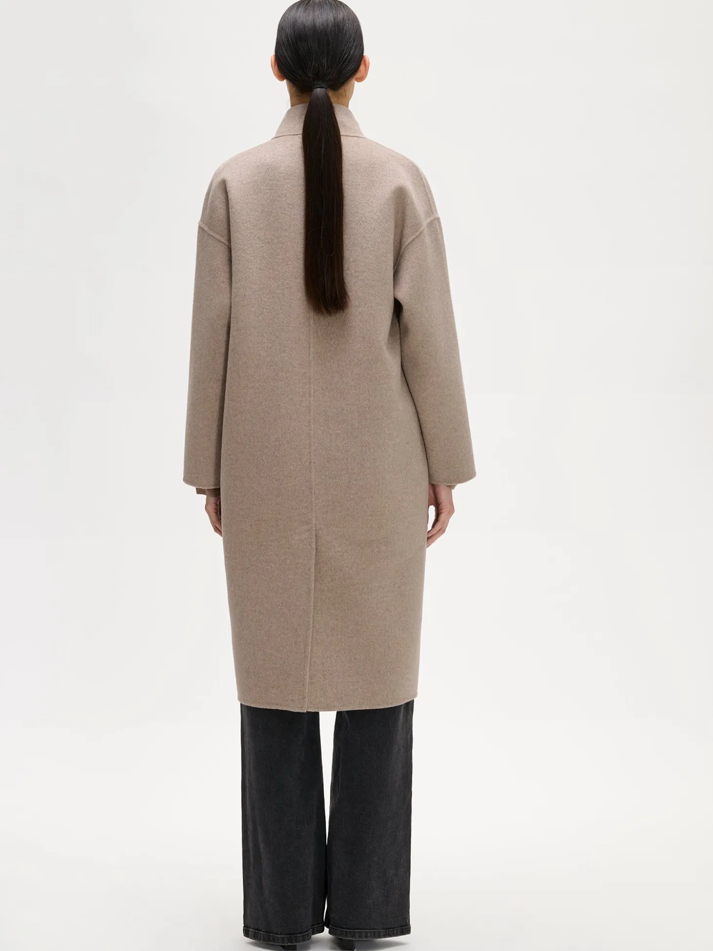ELLE pitkä villakangastakki - beige