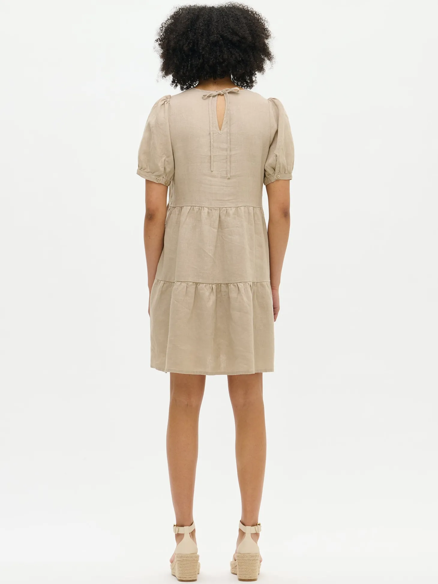 SARASTUS lyhyt pellavamekko - beige