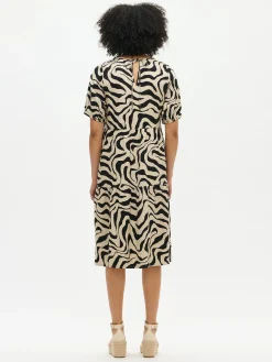 SAVANNA midi kangasmekko - beige