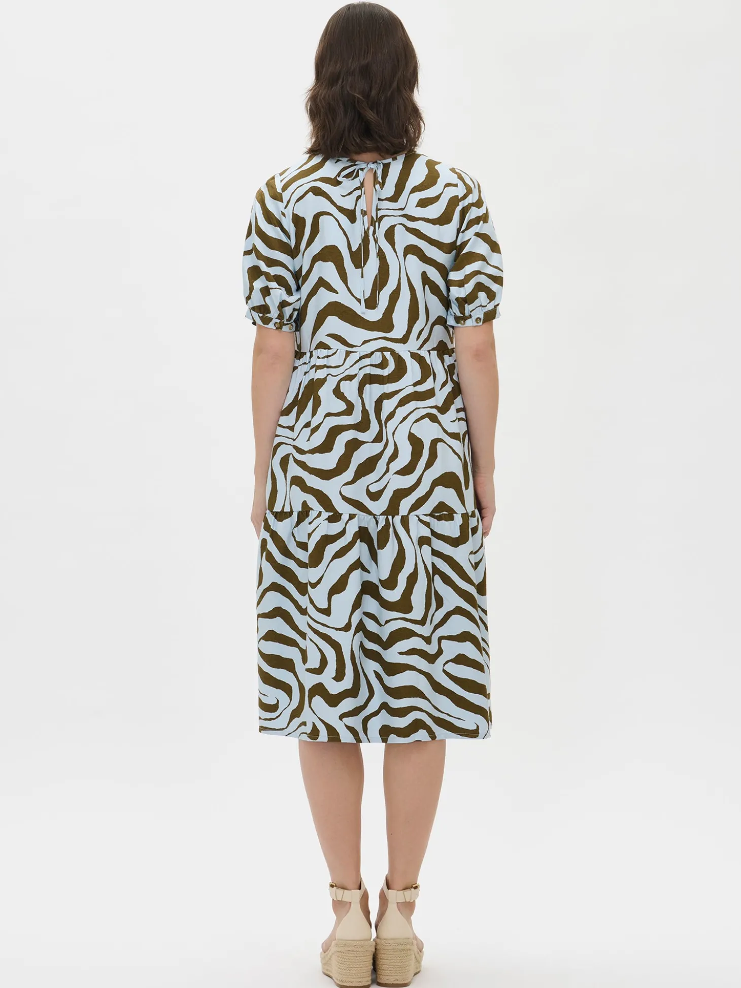SAVANNA midi kangasmekko - vaaleansininen